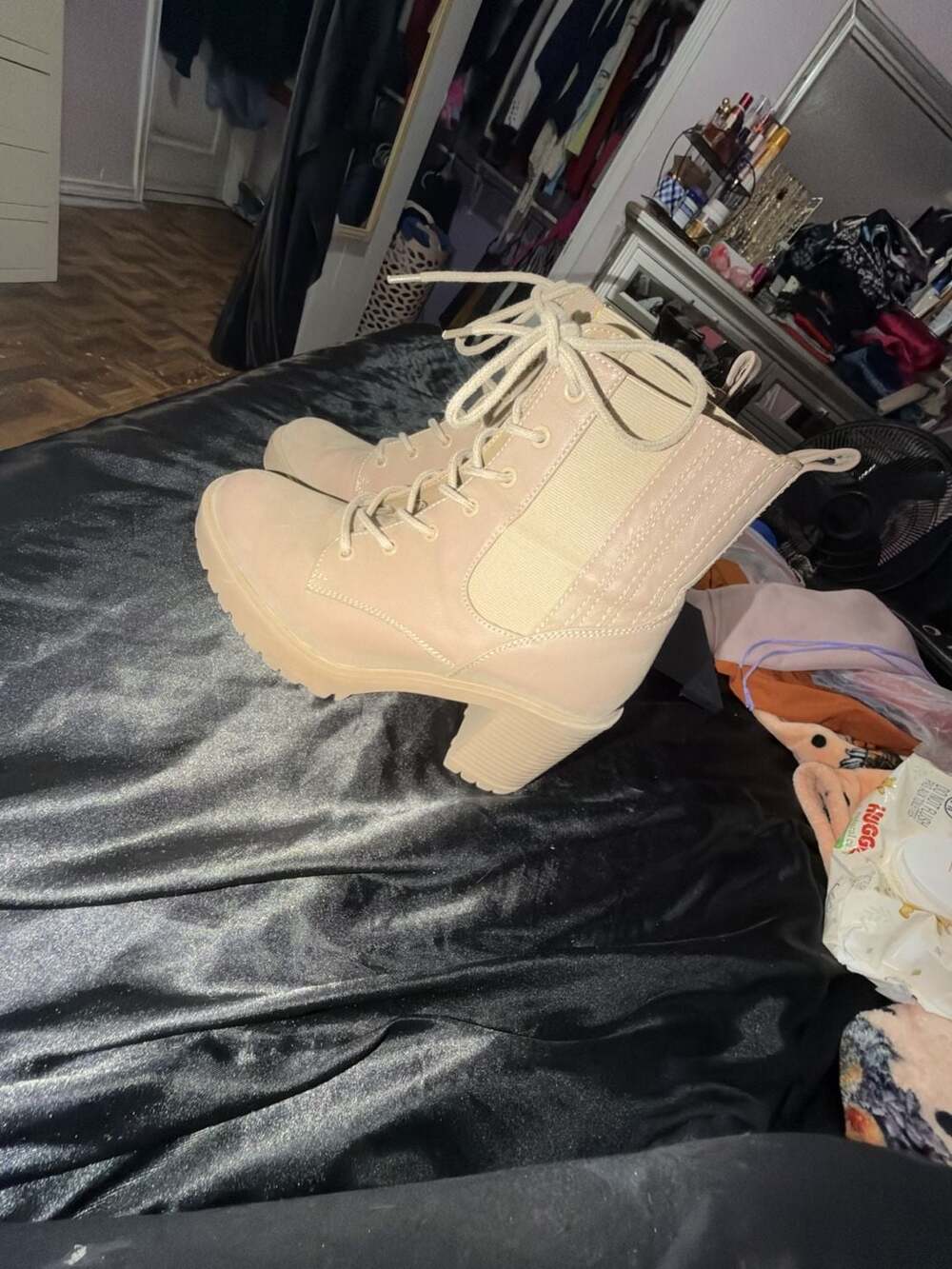 Buy Mia Daryl Platform Combat Boot - Stone Brus At 46% Off